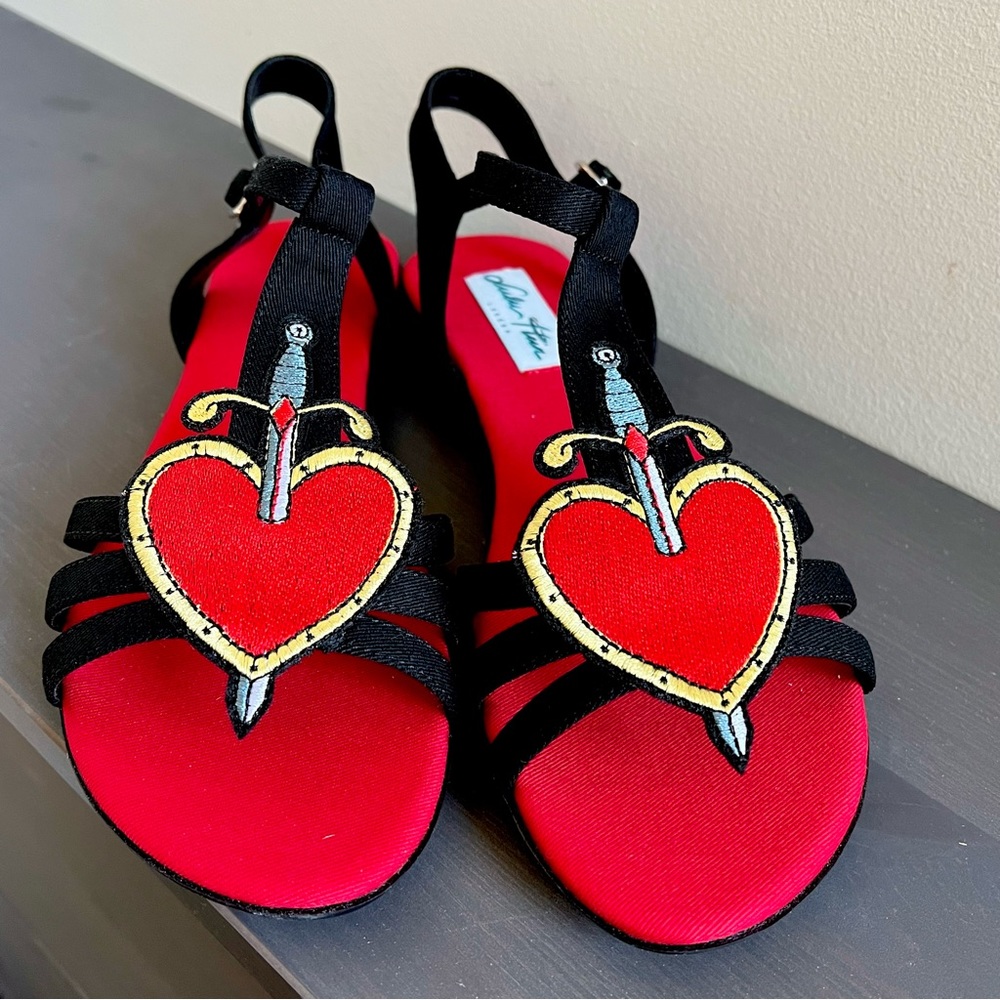 Heart and dagger sandals
